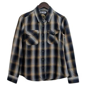 Dixxon x Cycle Gear 50th Anniversary Women's Flannel Shirt - Blue/Yellow - M